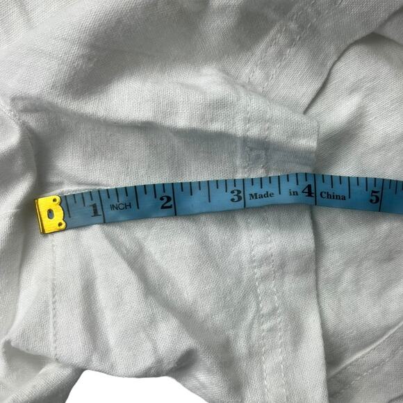 Gap Linen Blend Shorts White Pockets Pull On Drawstring Waist Women's Small - Picture 6 of 10